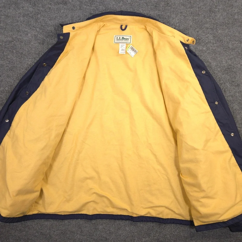 Vintage LL Bean Coaches Jacket Mens XXL Navy Blue Chamois Lined Made‎ In USA NEW